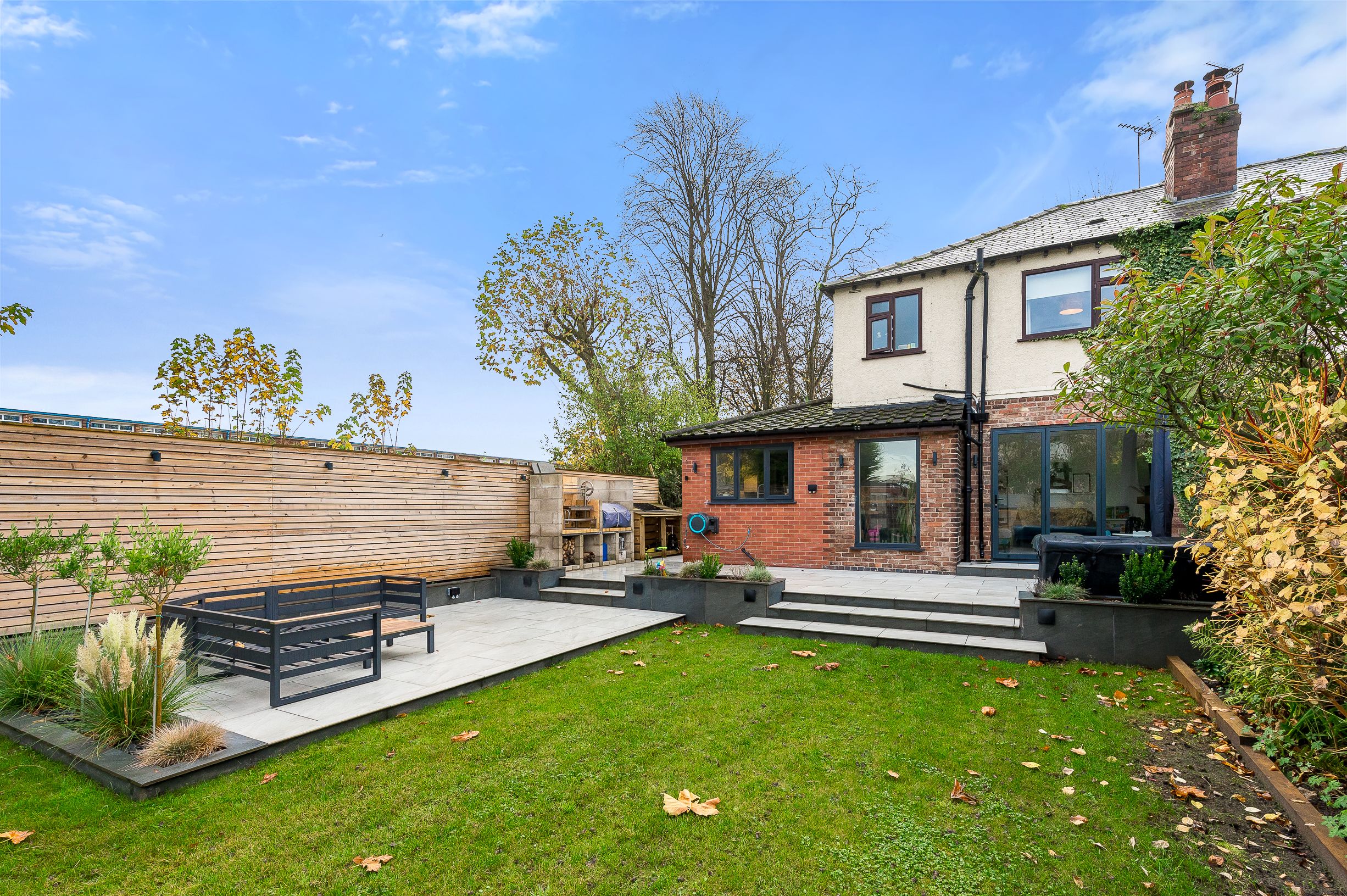 A family home that's from the back garden been retrofitted to help save money and lower the families energy usage